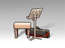 使用中の譜面台セット