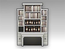 重厚な本棚付き机